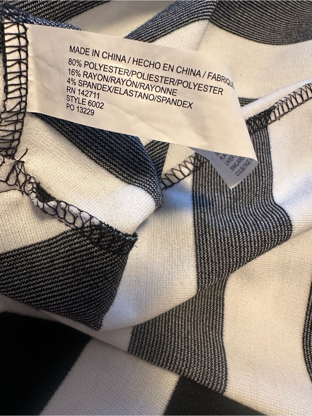 NWT Eloquii Black & White Striped Asymmetrical Tie Waist Dress Size 20 - Picture 7 of 8
